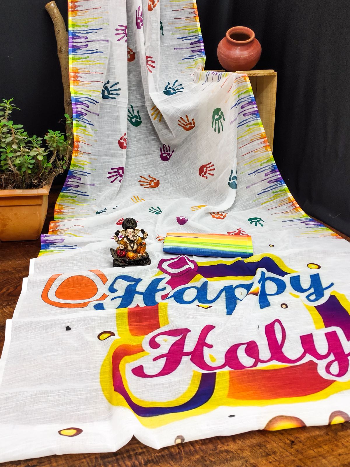 Launching Lekha VC Rang Linen With Silver Border Holi Special Saree Wholesale 2026