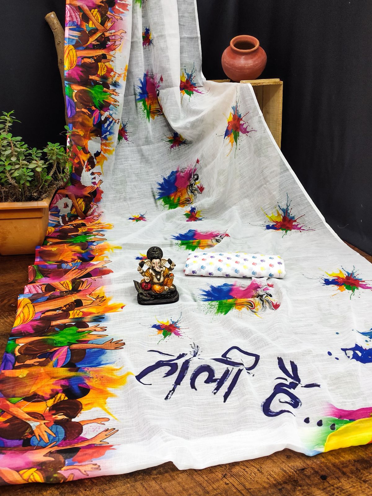 Launching Lekha VC Rang Linen With Silver Border Holi Special Saree Wholesale 2026