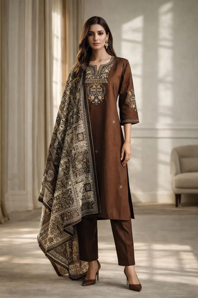 Beautiful Naisha K 656 Dhabu Cotton With Embroidered Work Top Bottom And Dupatta Wholesale 2026