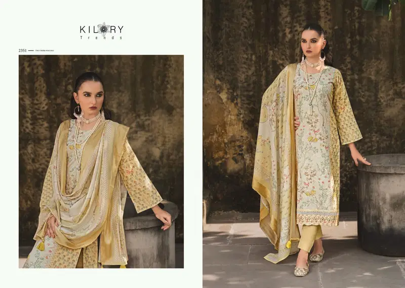 Stylish Kilory Mehfilen Lawn Cotton Digital Print With Embroidery Salwar Kameez Wholesale 2026