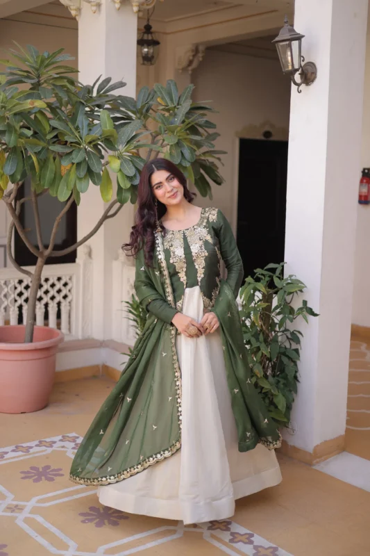 Latest Lekha KA 1231 Glass Roman Sequins Embroidery Gown With Dupatta Wholesale 2026