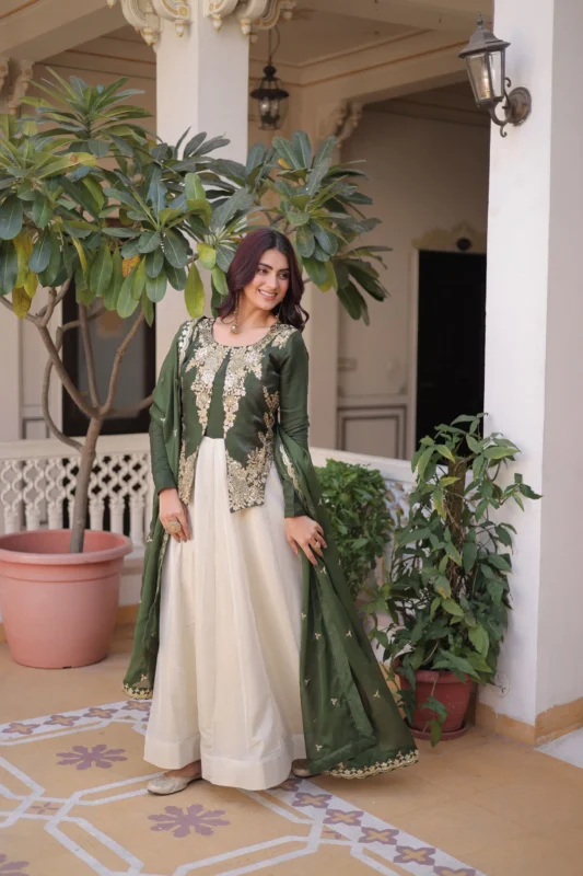 Latest Lekha KA 1231 Glass Roman Sequins Embroidery Gown With Dupatta Wholesale 2026