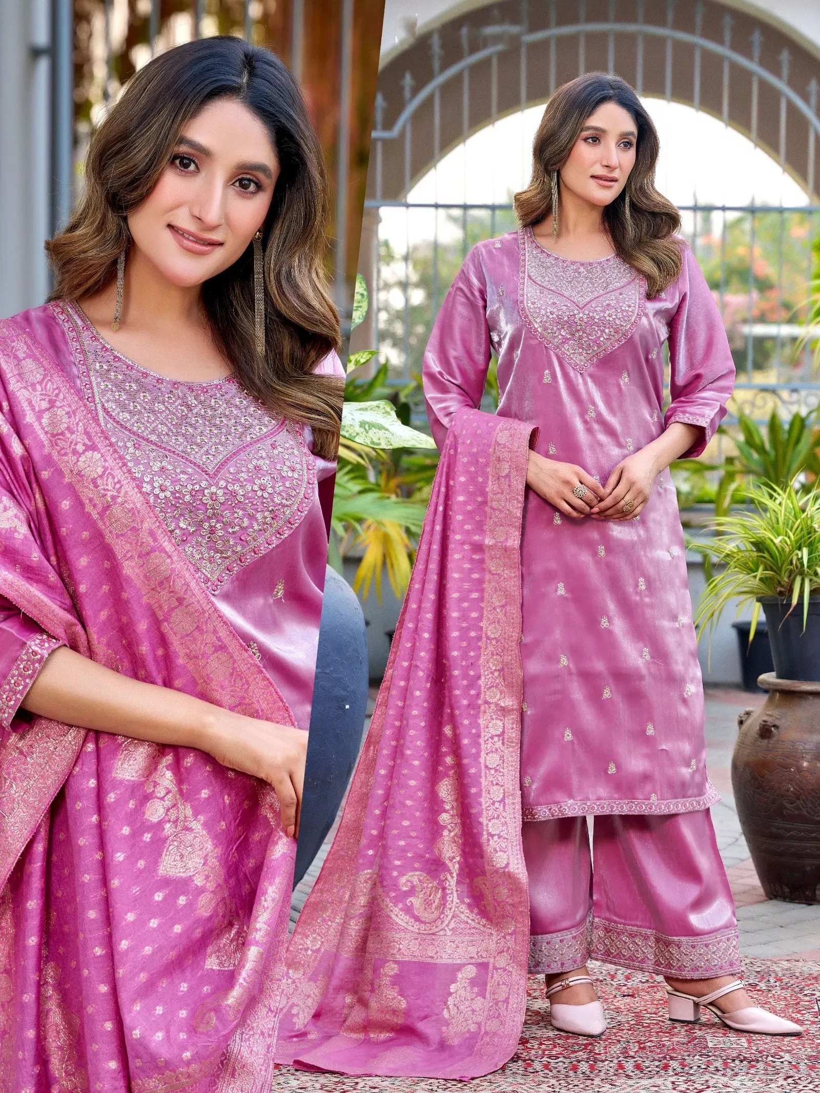 Stylish Naisha K 665 Roman Glass With Work Kurti Pant And Dupatta Collection Wholesale 2026