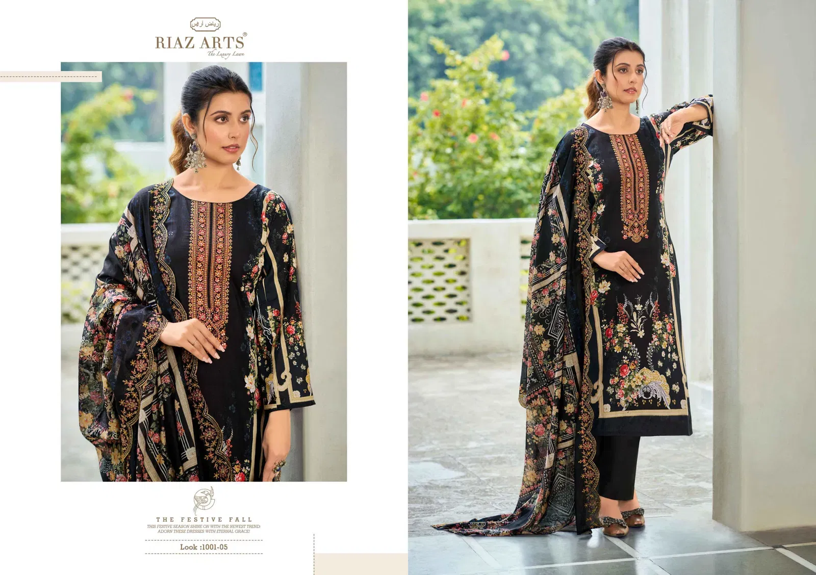 Beautiful Riaz Arts Farah Cambric Cotton With Embroidered Work Dress Material Wholesale 2026