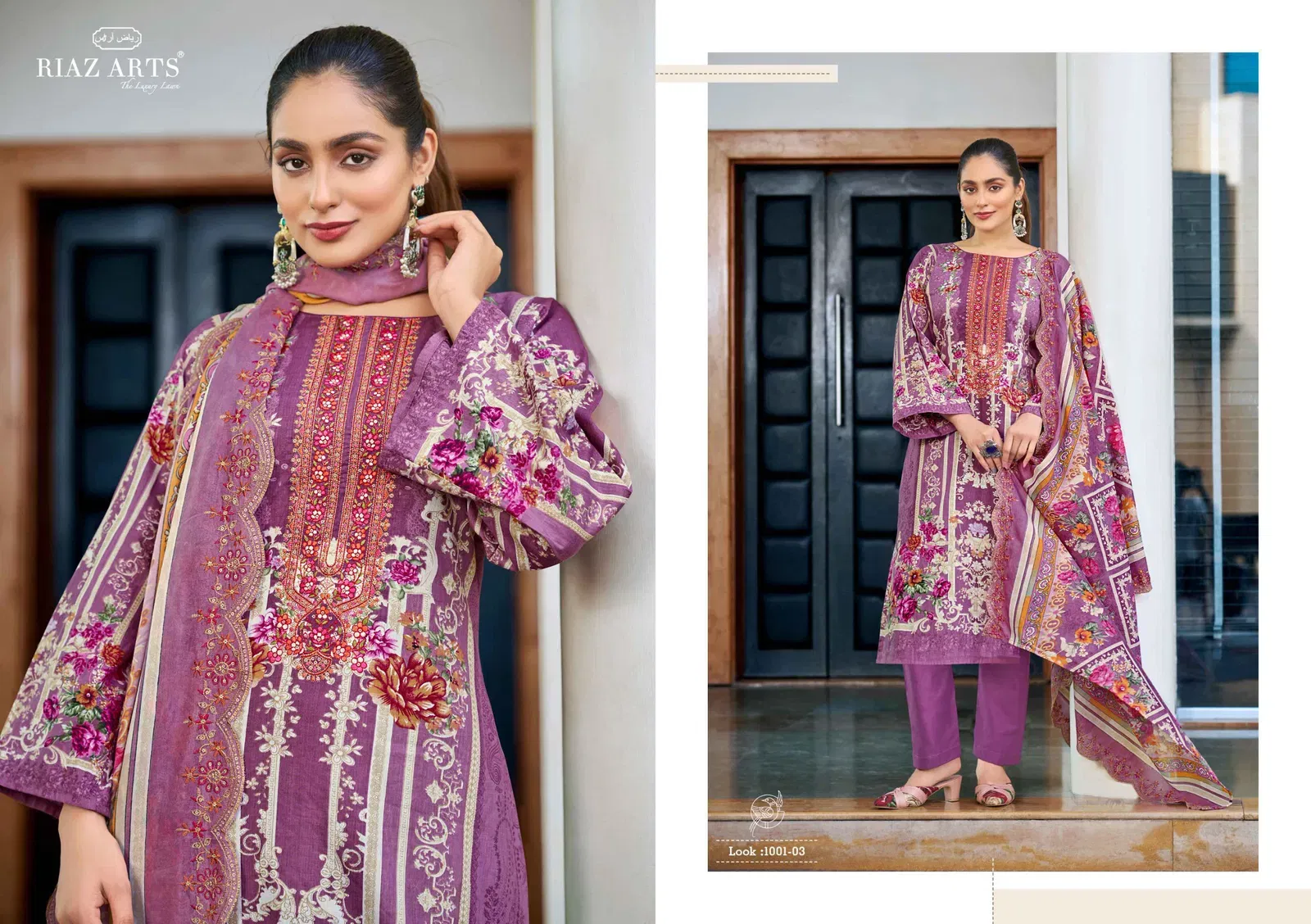 Beautiful Riaz Arts Farah Cambric Cotton With Embroidered Work Dress Material Wholesale 2026
