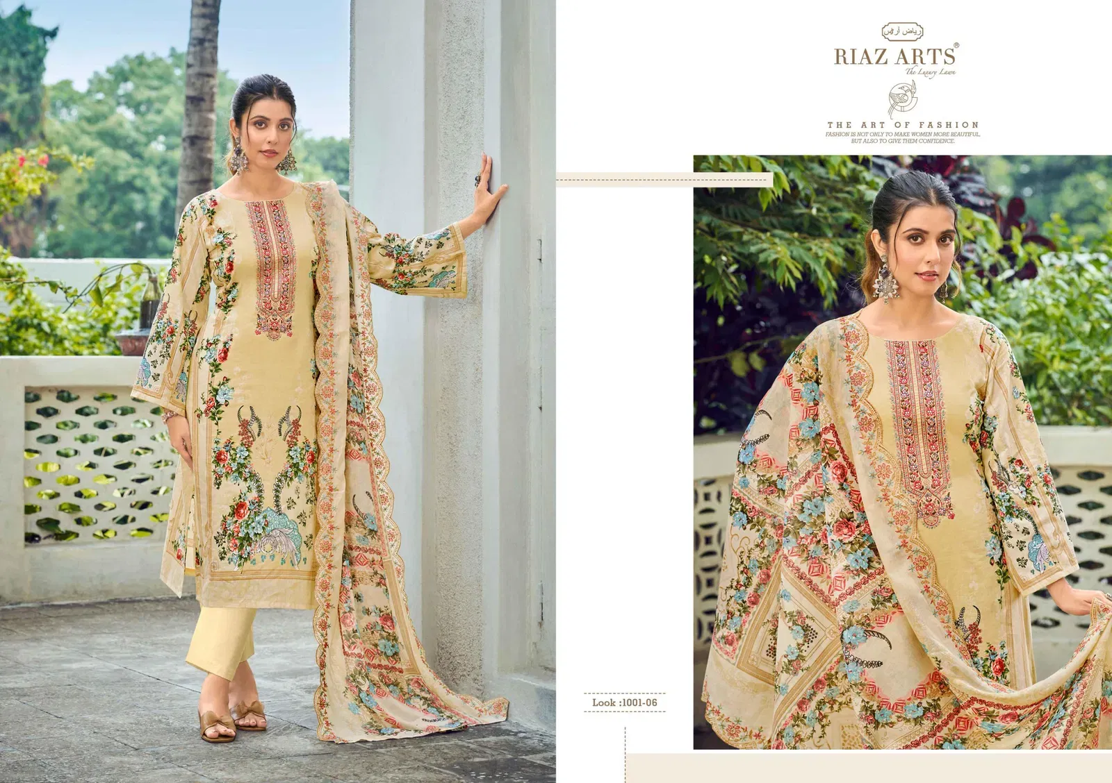 Beautiful Riaz Arts Farah Cambric Cotton With Embroidered Work Dress Material Wholesale 2026