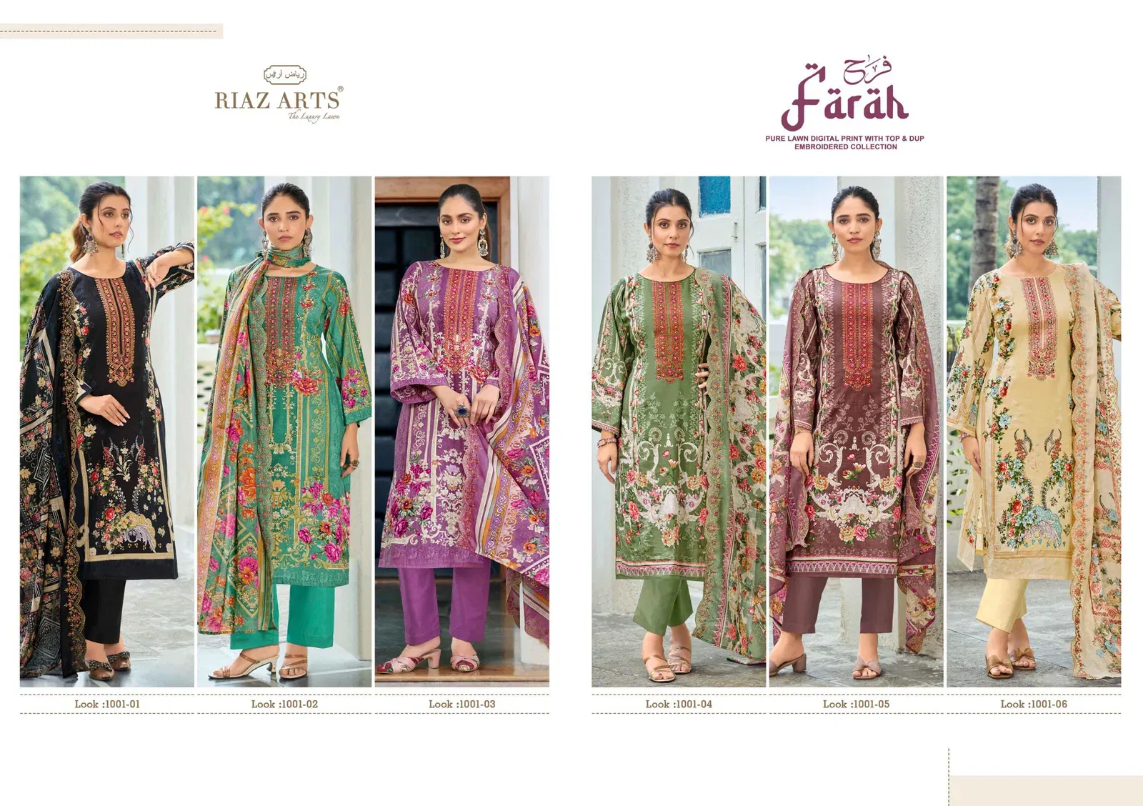 Beautiful Riaz Arts Farah Cambric Cotton With Embroidered Work Dress Material Wholesale 2026