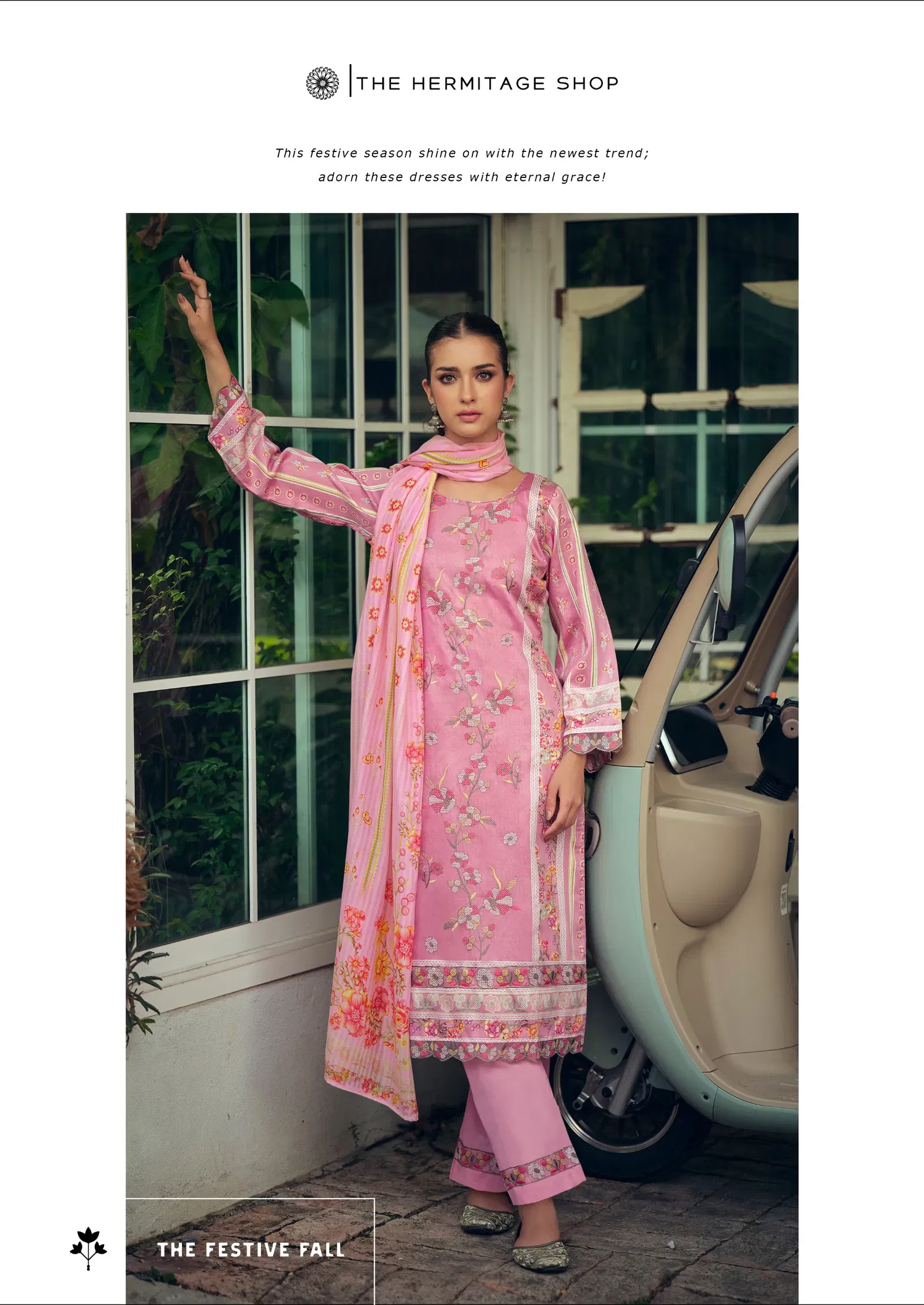 Latest Hermitage Mazda Jam Satin With Threadwork Embroidery Dress Material Wholesale 2026