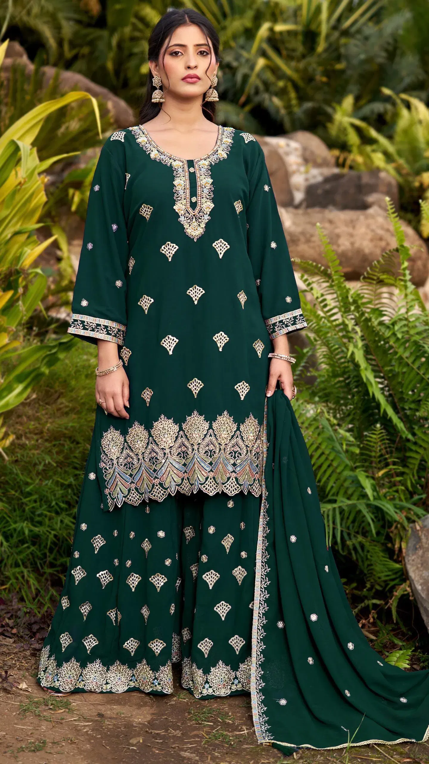 Bilqis B 255 A To D Faux Georgette With Embroidery Work Pakistani Suits Wholesale