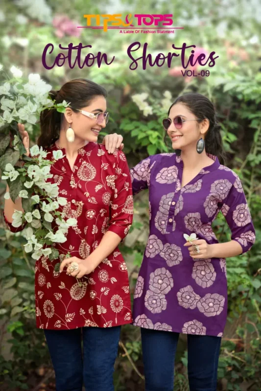 Stylish Tips And Tops Cotton Shorties Vol 9 Cotton Print Short Top Collection Wholesale 2026