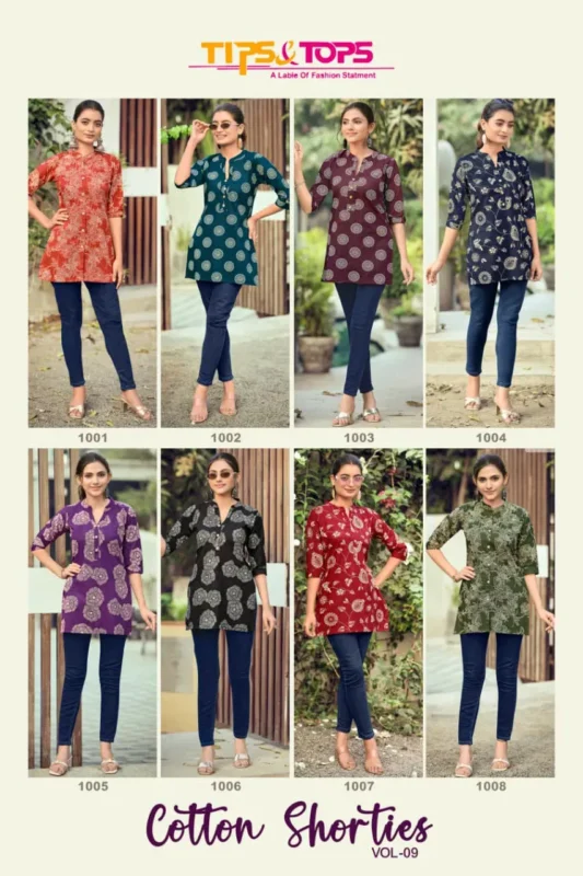 Stylish Tips And Tops Cotton Shorties Vol 9 Cotton Print Short Top Collection Wholesale 2026