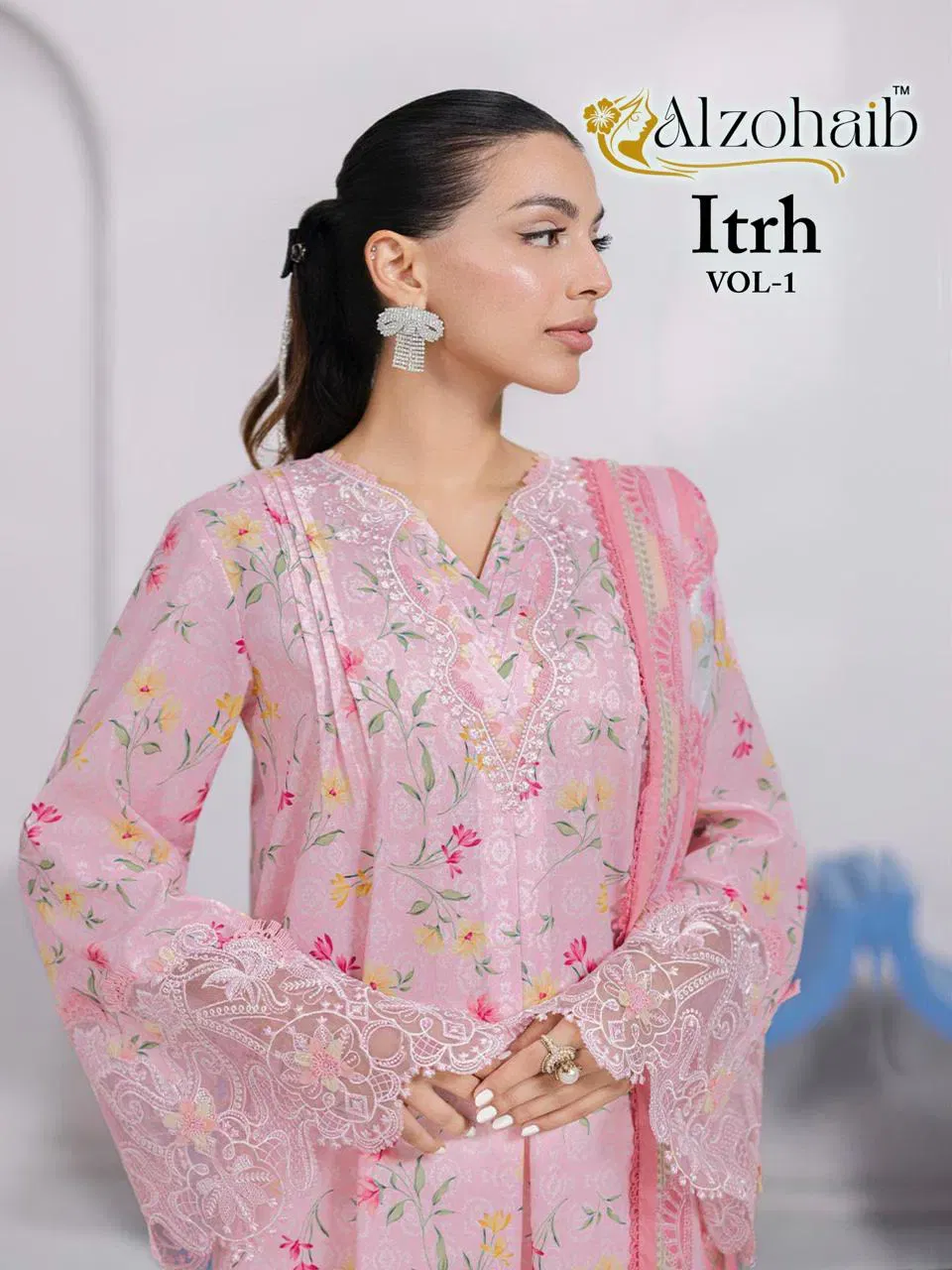 Alzohaib Itrh Vol 1 Chiffon Dupatta Cotton Pakistani Salwar Kameez Wholesale