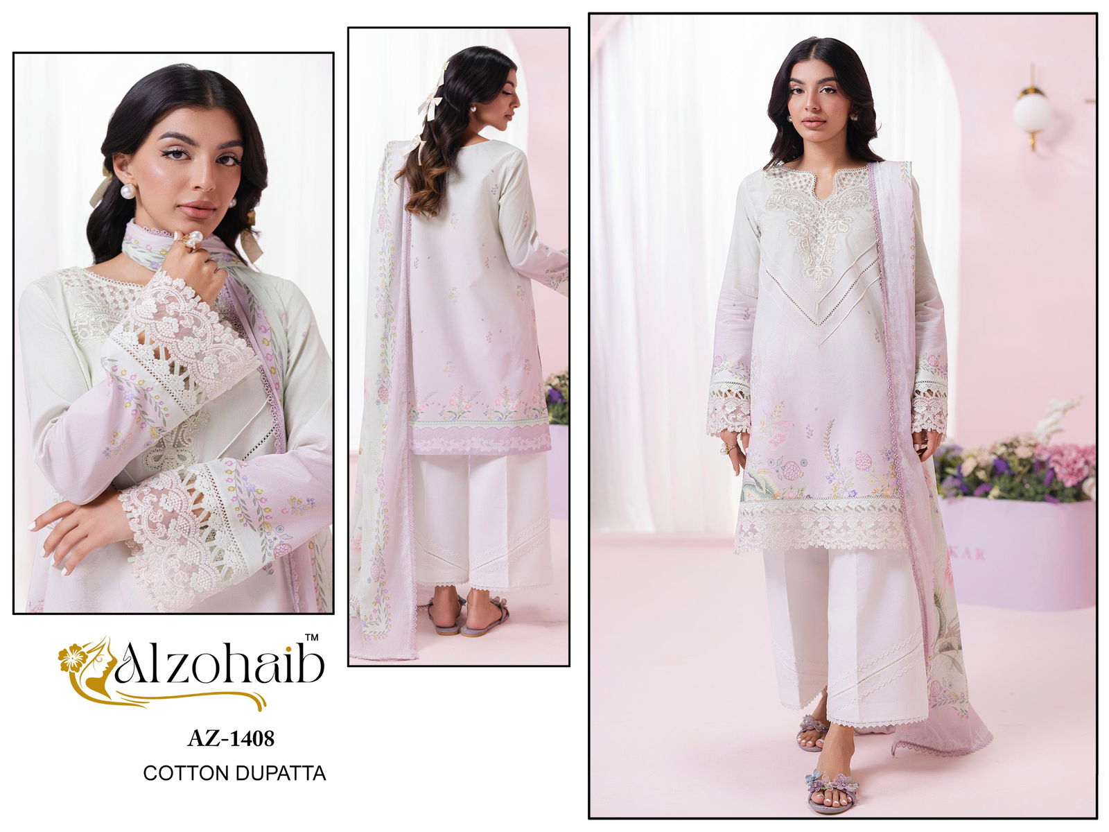 Launching Alzohaib Itrh Vol 1 Chiffon Dupatta Cotton Pakistani Salwar Kameez Wholesale 2026