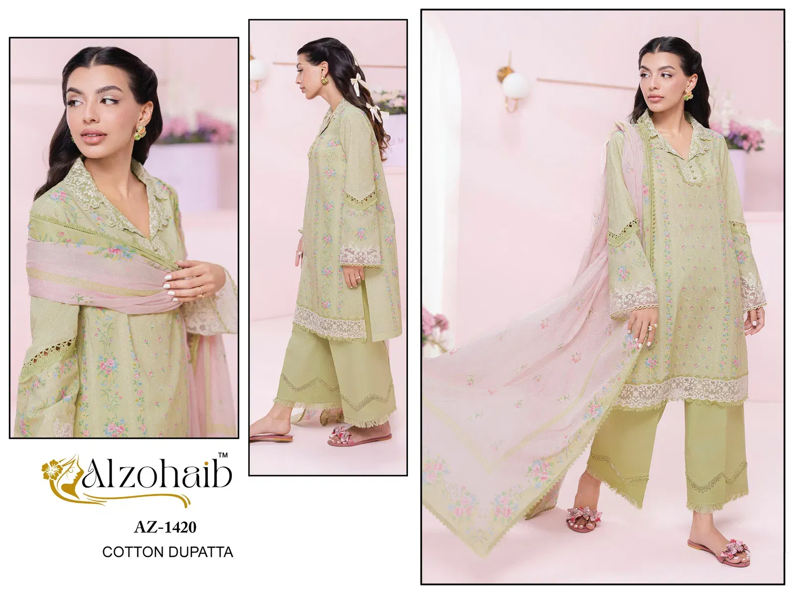 Launching Alzohaib Itrh Vol 1 Chiffon Dupatta Cotton Pakistani Salwar Kameez Wholesale 2026