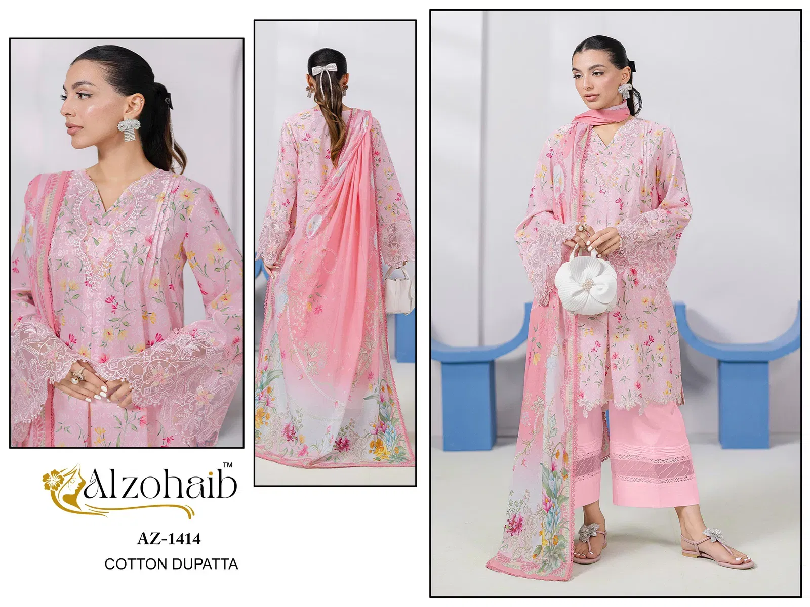 Launching Alzohaib Itrh Vol 1 Chiffon Dupatta Cotton Pakistani Salwar Kameez Wholesale 2026