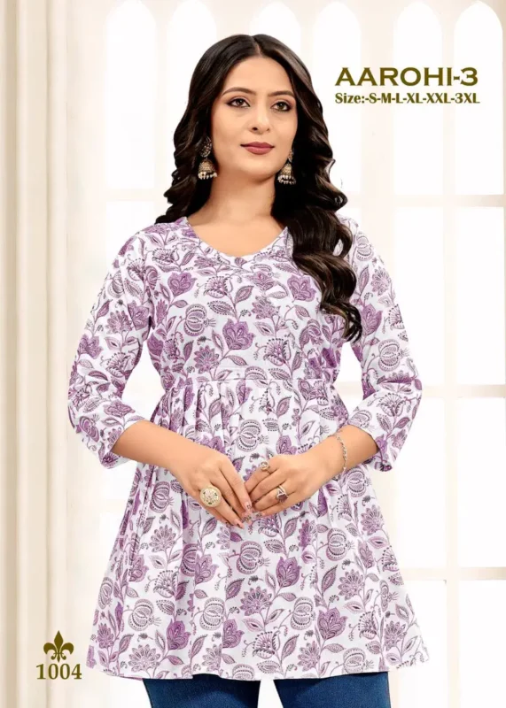 Beautiful Sangeet Aarohi Vol 3 Rayon With Print Casual Wear Short Top Collection Wholesale 2026