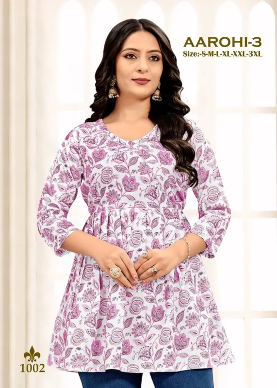 Beautiful Sangeet Aarohi Vol 3 Rayon With Print Casual Wear Short Top Collection Wholesale 2026