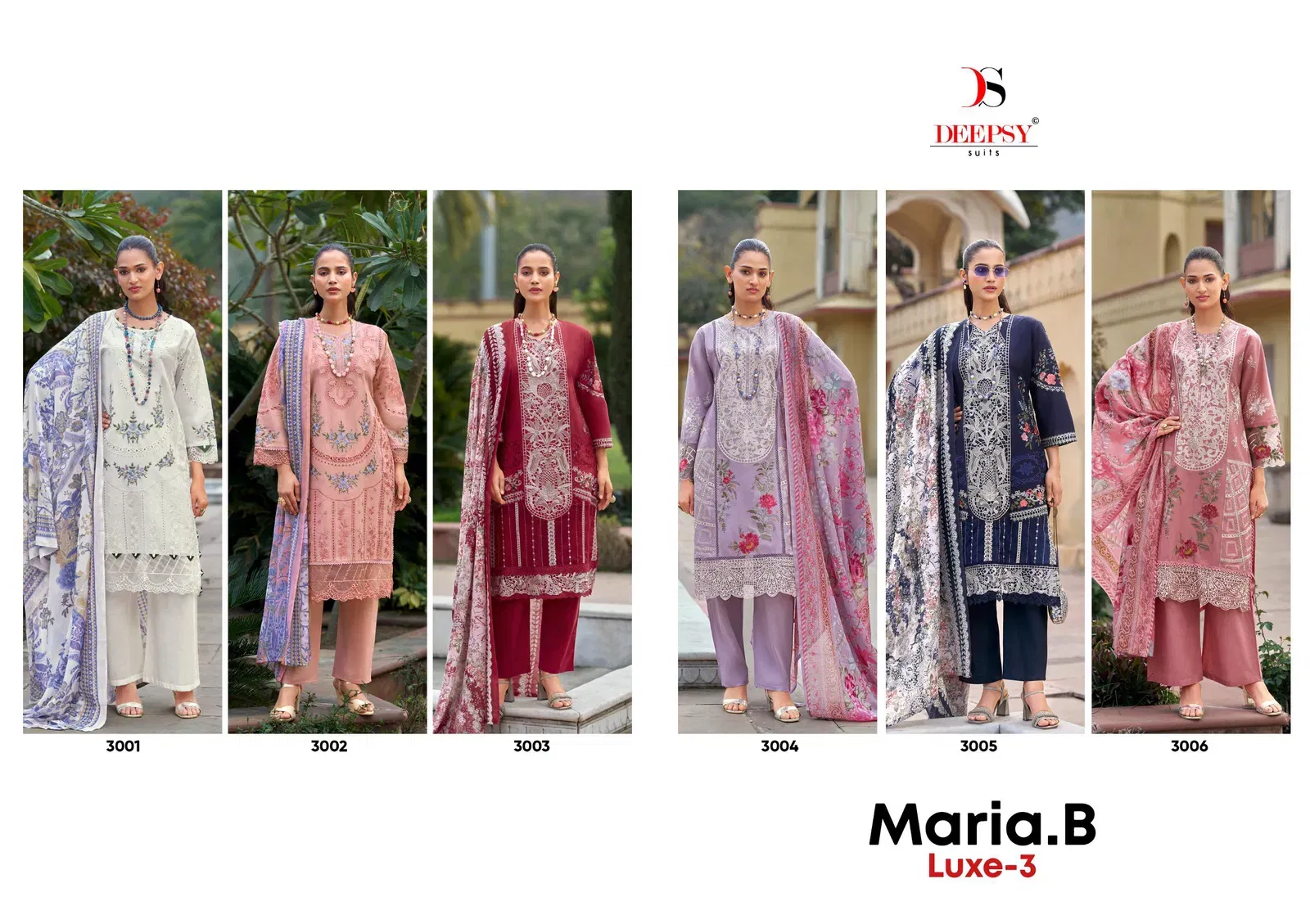 Latest Deepsy Maria B Luxe Vol 3 Chiffon Dupatta Cotton Pakistani Salwar Kameez Wholesale 2026
