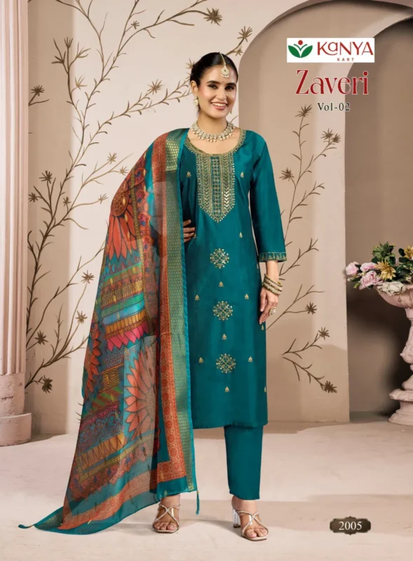 Stylish Kanya Zaveri Vol 2 Gadwal Embroidery Kurti Set Collection Wholesale 2026