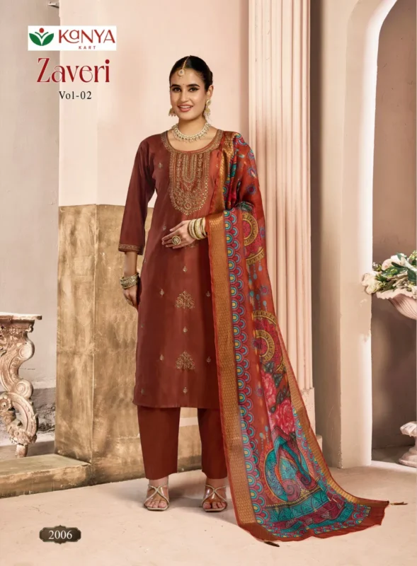 Stylish Kanya Zaveri Vol 2 Gadwal Embroidery Kurti Set Collection Wholesale 2026
