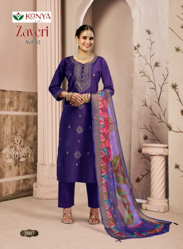 Stylish Kanya Zaveri Vol 2 Gadwal Embroidery Kurti Set Collection Wholesale 2026
