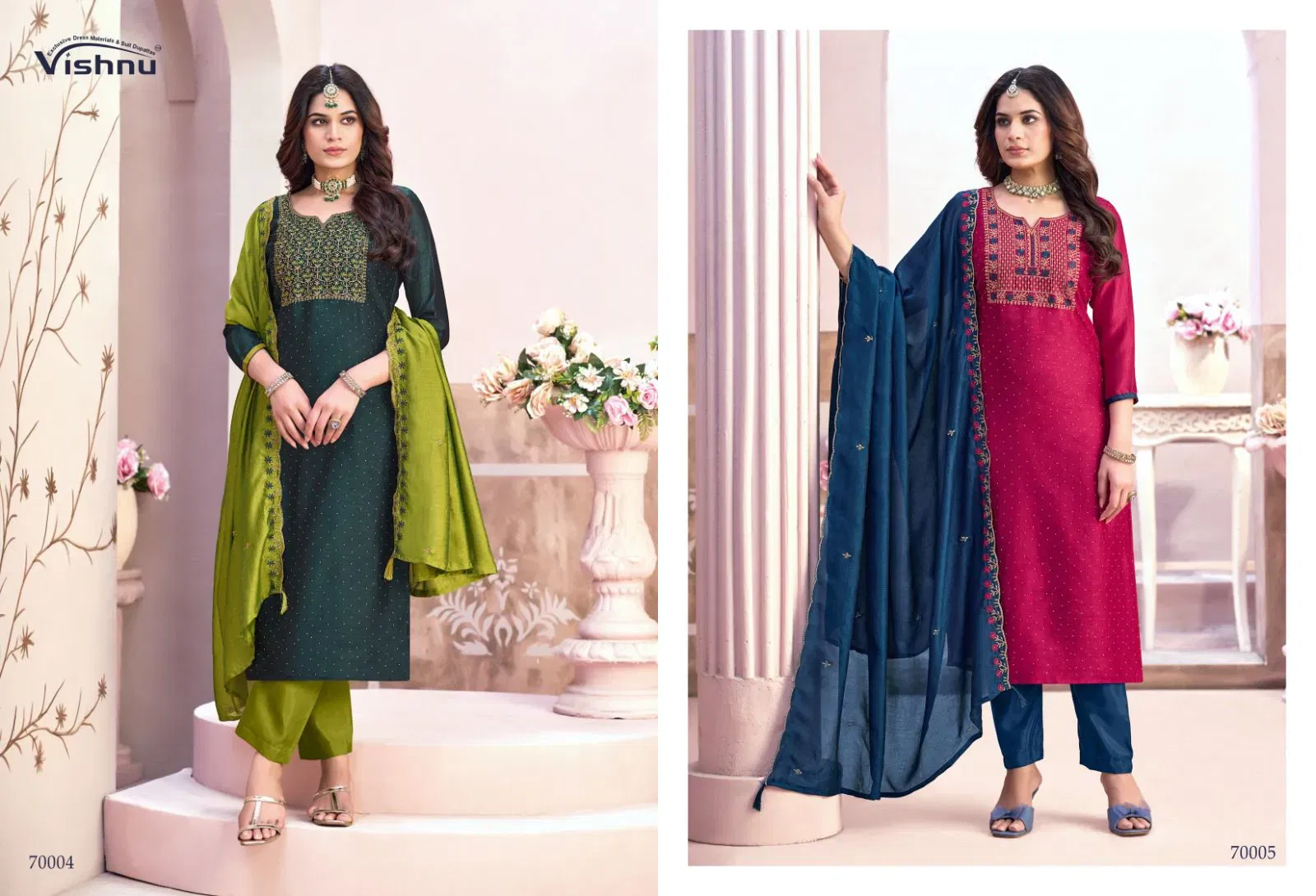 Buy Vishnu Naaira Vol 6 Vichitra Blooming With Work Dress Material Wholesale 2026
