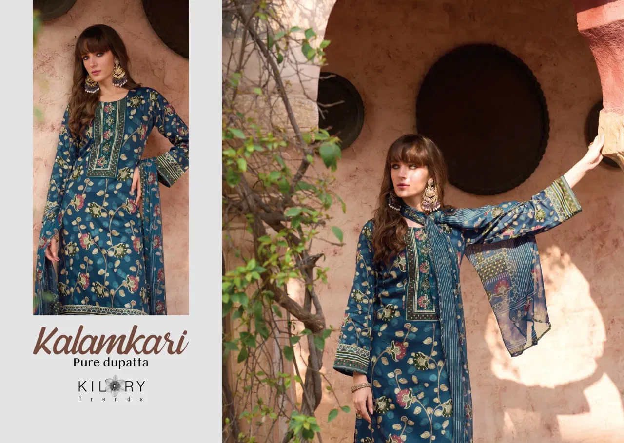 Buy Kilory Kalamkari Jam Cotton Digital Foil Print With Work Salwar Kameez Wholesale 2026