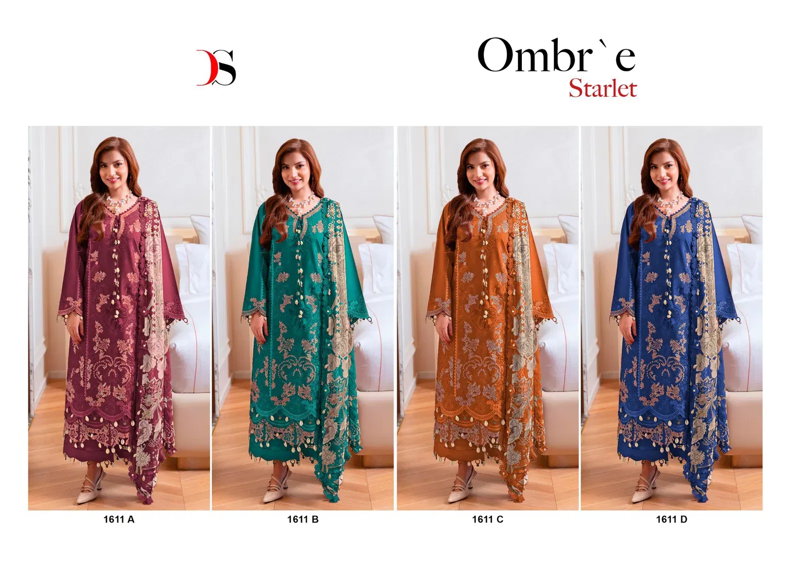 Stylish Deepsy Ombre Starlet 1611 Chiffon Dupatta Cotton Pakistani Salwar Kameez Wholesale 2026