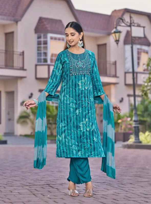 Launching Mystic 9 Rubina Vol 1 Rayon Dull Patta Kurti Bottom With Dupatta Wholesale 2026