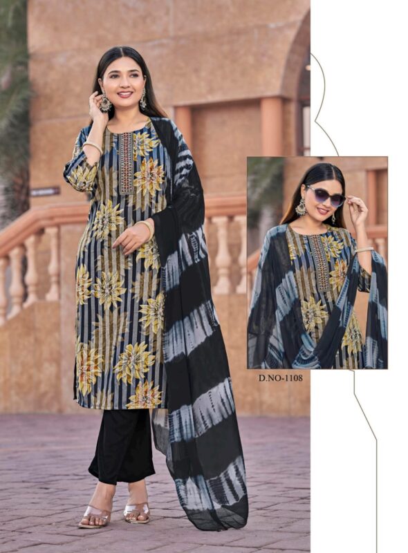 Launching Mystic 9 Rubina Vol 1 Rayon Dull Patta Kurti Bottom With Dupatta Wholesale 2026