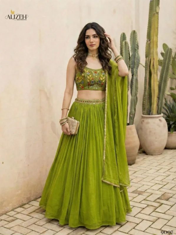 Buy Alizeh 9006 And 9007 Georgette Designer Wear Lehenga Choli Collection Wholesale 2026
