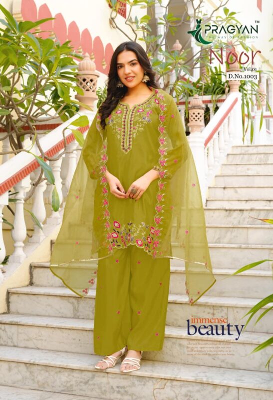 Beautiful Pragyan Noor Vol 1 HO Silk Fancy Embroidery Kurti Bottom With Dupatta Wholesale 2026