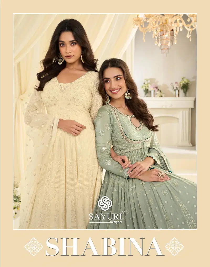Sayuri Shabina Georgette With Embroidered Gown And Dupatta Collection Wholesale
