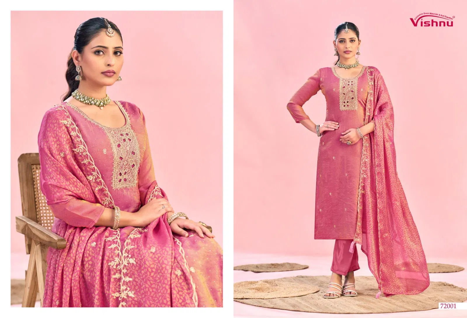 Stylish Vishnu Haniya Nc Moss With Zarkan Work Dress Material Collection Wholesale 2026