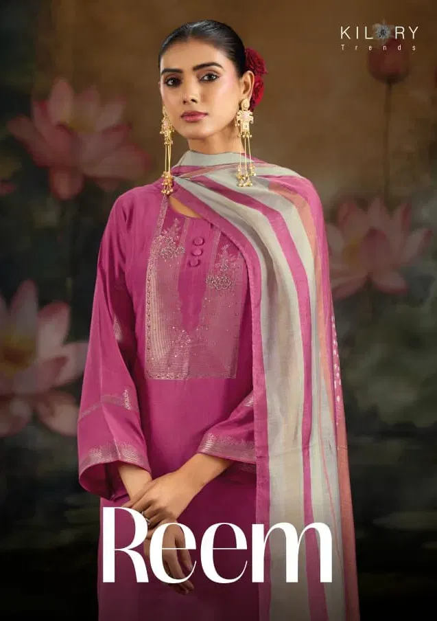 Kilory Reem Muslin Jacquard Silk With Handwork Salwar Kameez Wholesale