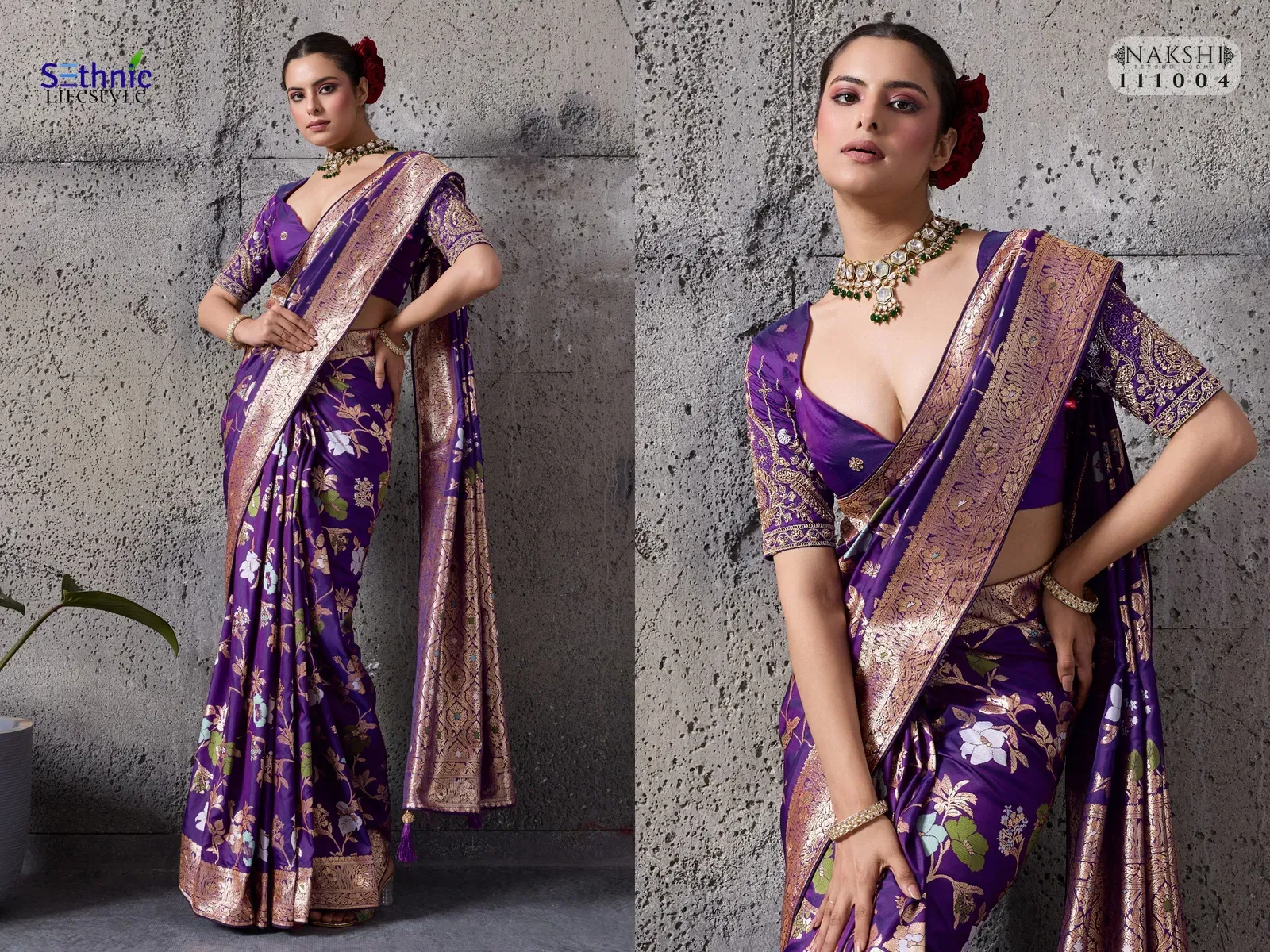 Beautiful Sethnic Nakshi Banarasi Silk Sequence Work Saree Collection Wholesale 2026