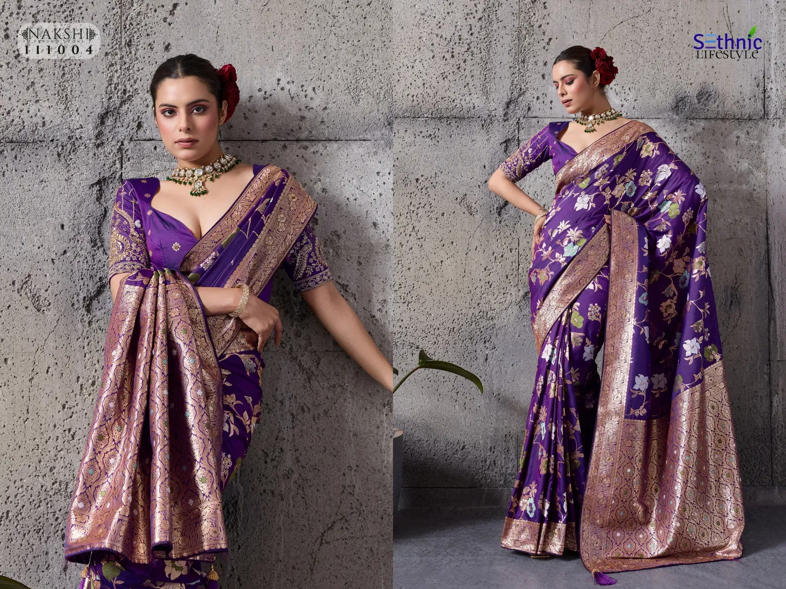 Beautiful Sethnic Nakshi Banarasi Silk Sequence Work Saree Collection Wholesale 2026