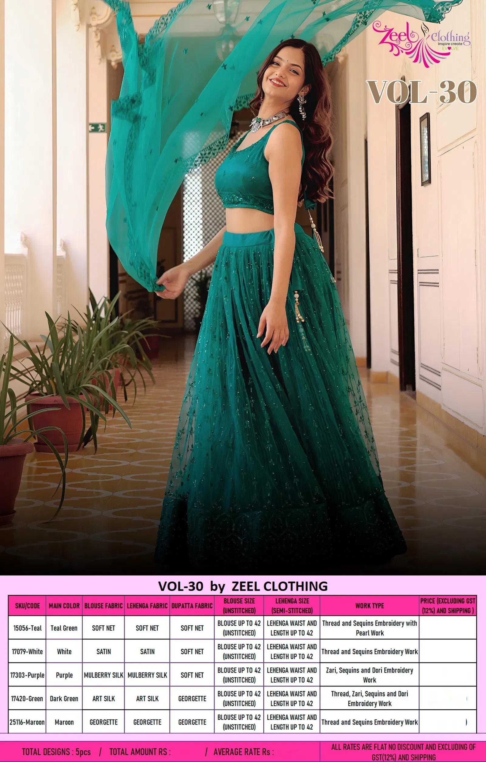 Stylish Zeel Vol 30 Georgette With Embroidery Work Lehenga Choli Collection Wholesale 2026