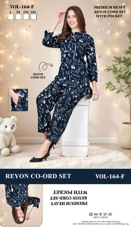 Launching Summer Special JC 164 F Heavy Rayon Printed Night Co Ord Set Wholesale 2026