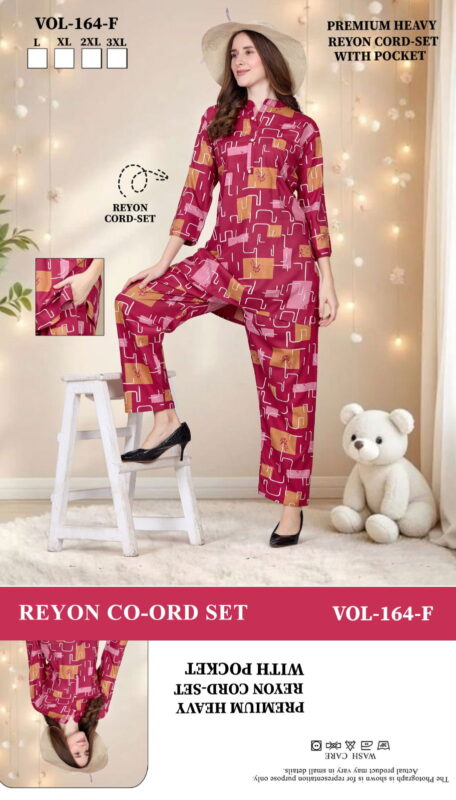 Launching Summer Special JC 164 F Heavy Rayon Printed Night Co Ord Set Wholesale 2026