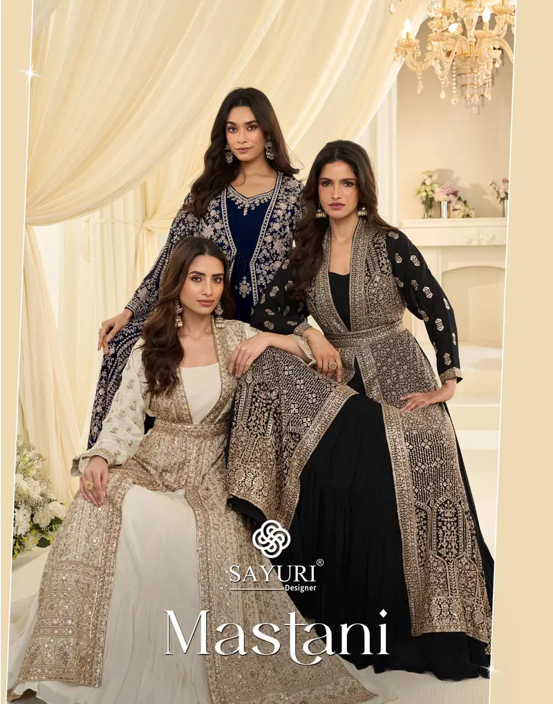Sayuri Mastani Chinon Silk Embroidered Festival Wear Gown Collection Wholesale