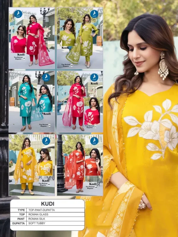 Stylish Kaya Kudi Roman Glass Casual Wear Kurti Pant And Dupatta Collection Wholesale 2026