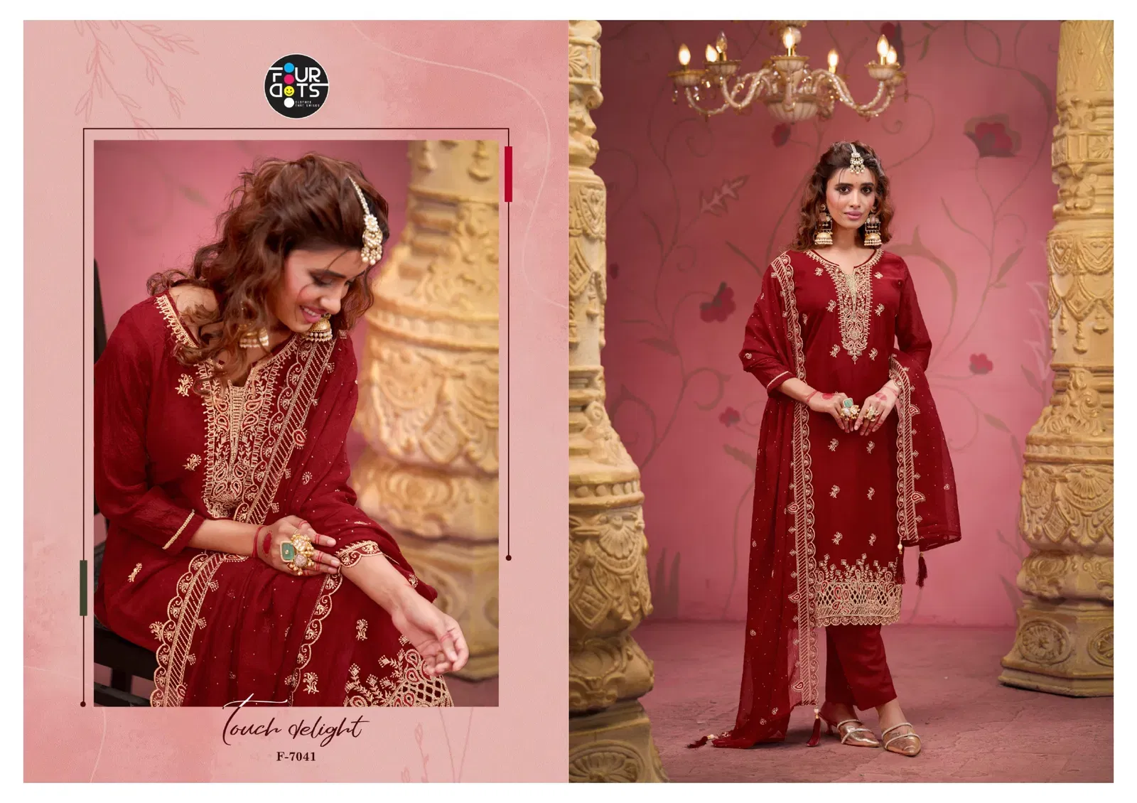 Stylish Four Dots Selah Glass Organza Crush Work Designer Dress Material Wholesale 2026