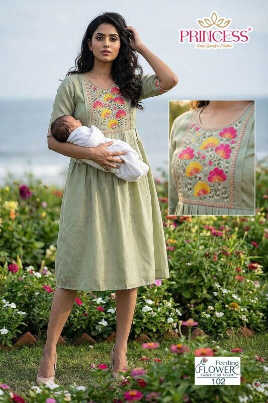 Latest Princess Feeding Flower Barline Kurti Collection Wholesale 2026