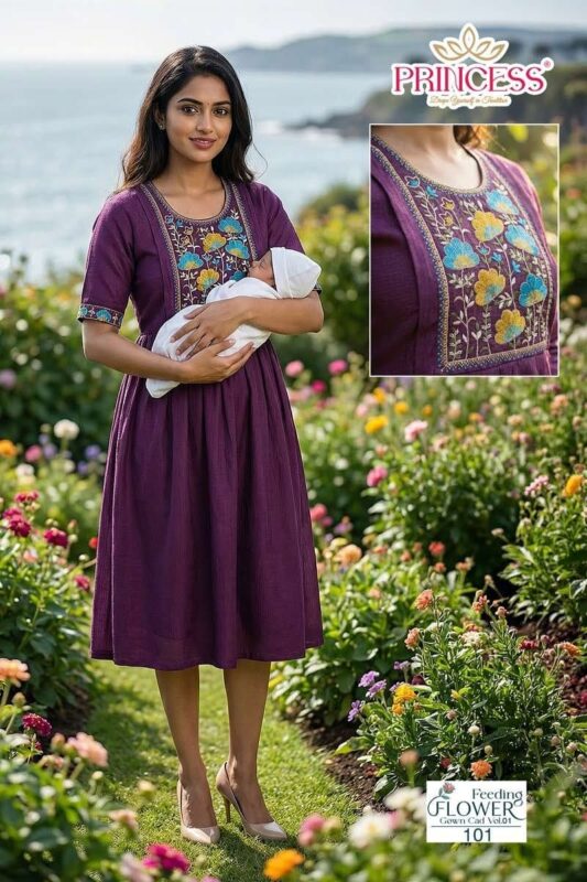 Latest Princess Feeding Flower Barline Kurti Collection Wholesale 2026