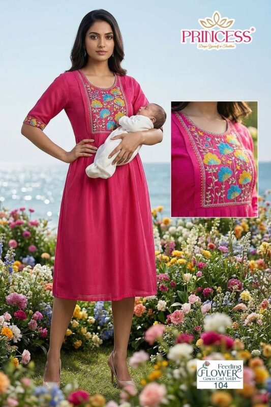 Latest Princess Feeding Flower Barline Kurti Collection Wholesale 2026