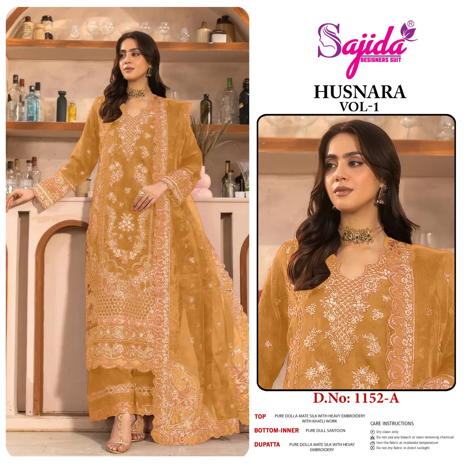 Buy Sajida Husnara Vol 1 Dolla Silk With Embroidered Pakistani Salwar Kameez Wholesale 2026