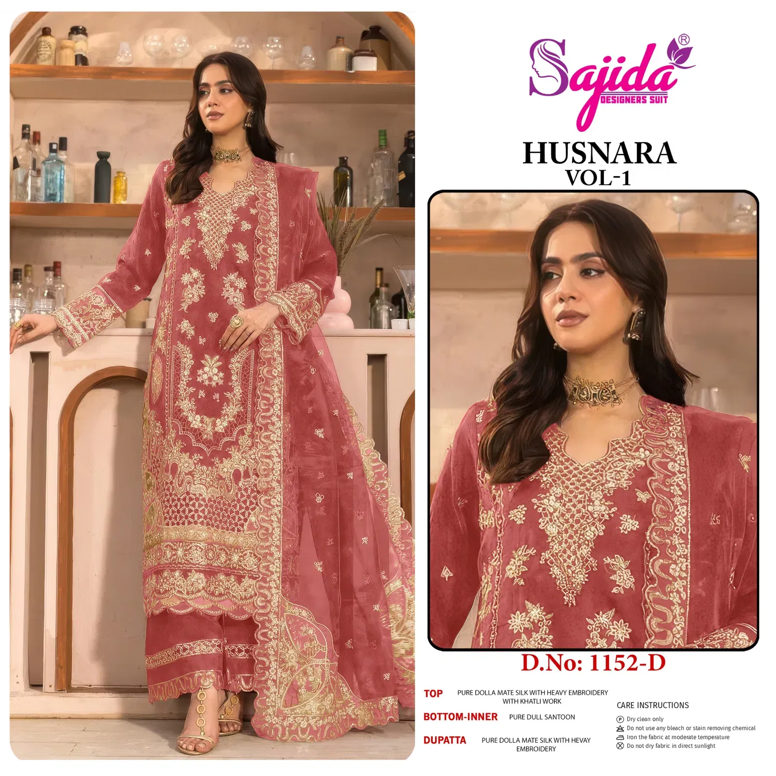 Buy Sajida Husnara Vol 1 Dolla Silk With Embroidered Pakistani Salwar Kameez Wholesale 2026