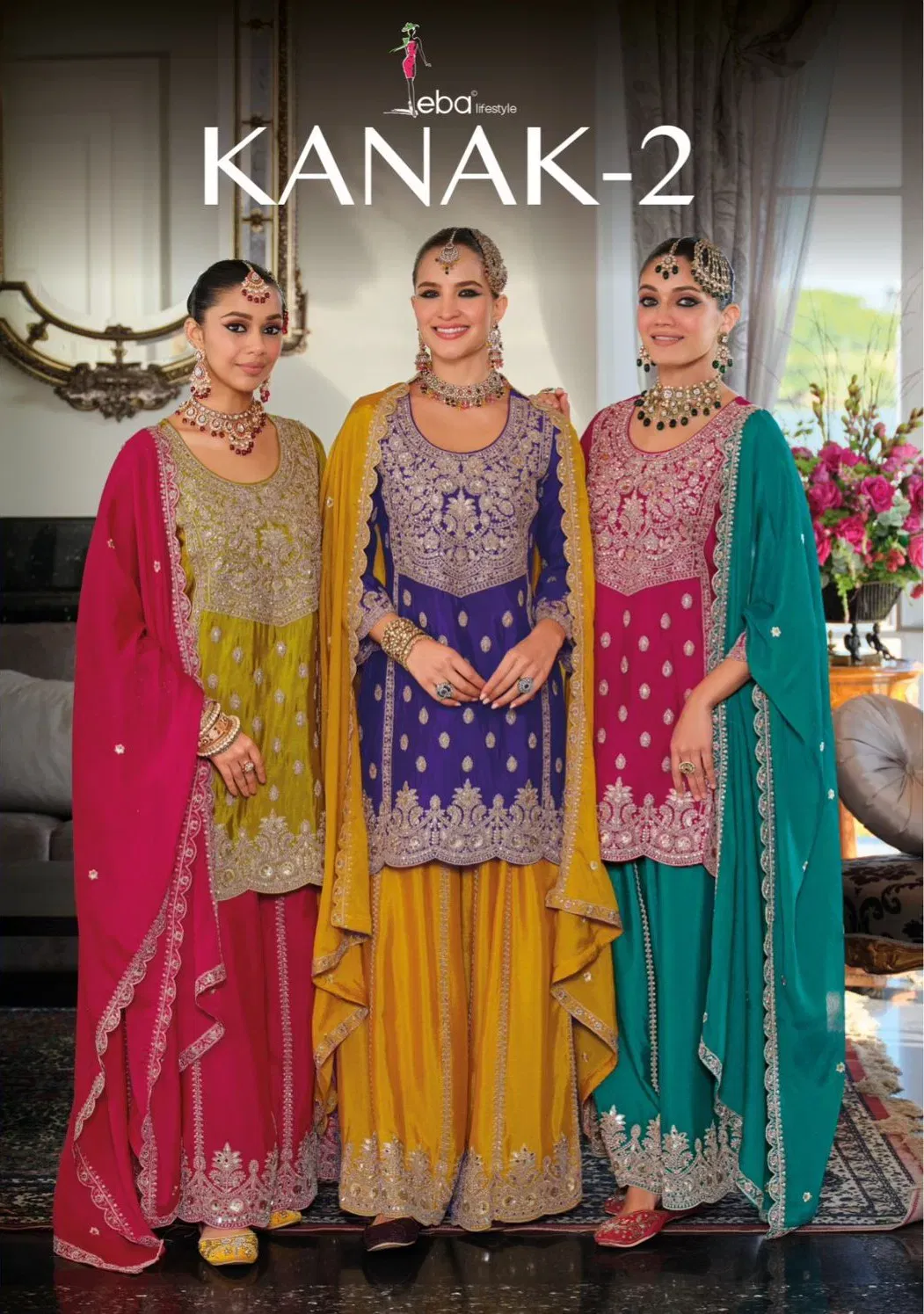 Eba Kanak Vol 2 Chinon With Embroidery Work Designer Salwar Kameez Wholesale