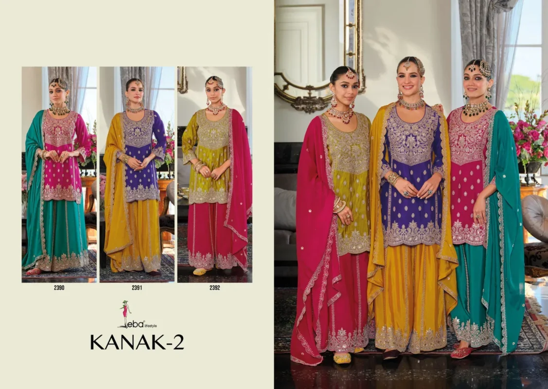 Beautiful Eba Kanak Vol 2 Chinon With Embroidery Work Designer Salwar Kameez Wholesale 2026